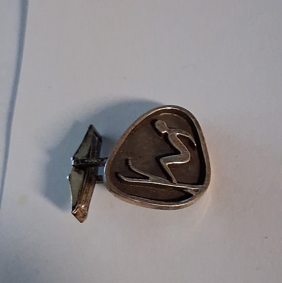 Vintage Sterling Silver Skier Cuff Links - Picture 8 of 8